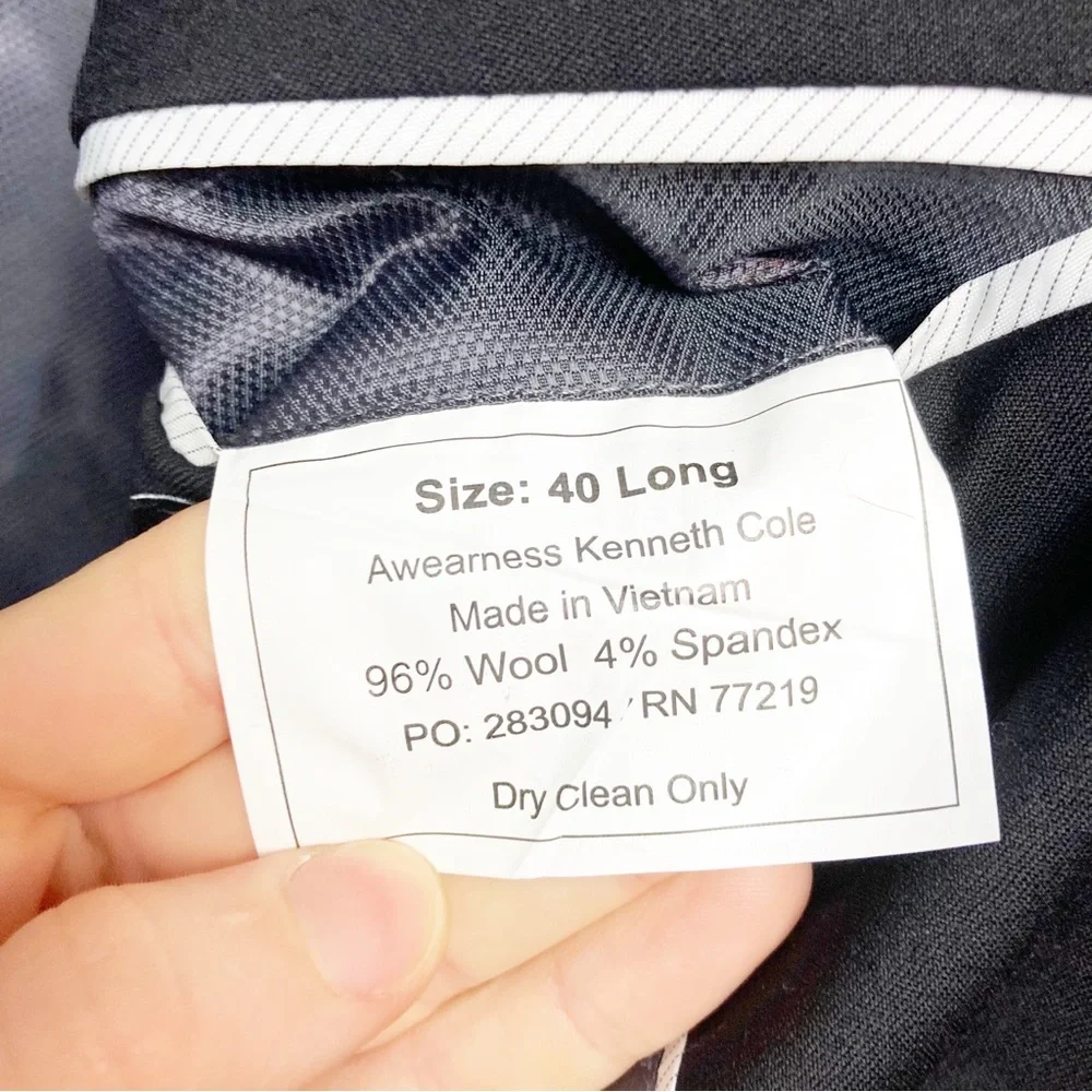 Kenneth Cole Awearness blazer solid black 40L slim fit